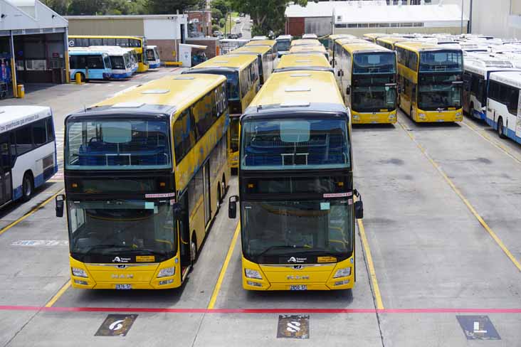 Sydney Buses MAN ND323F Gemilang Eco doubledecker B-Line 2876 2850 2856 & 2861